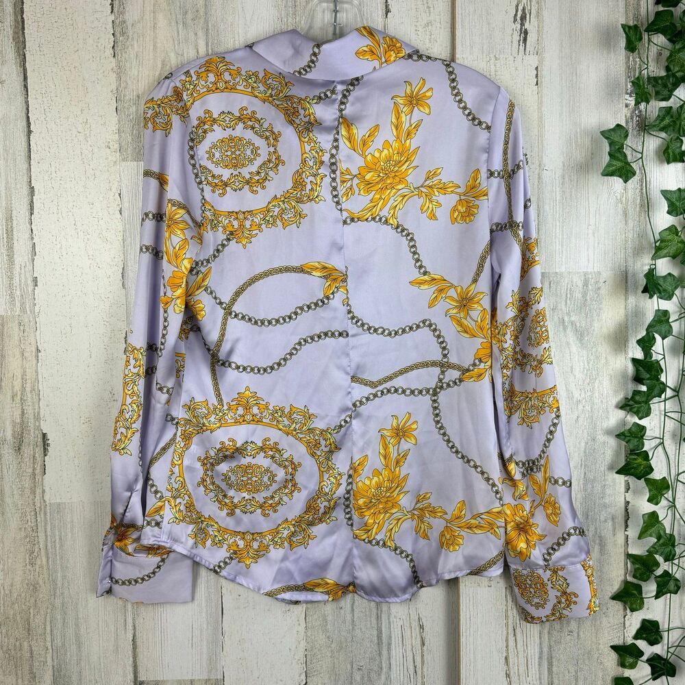 INDUSTRY Chain Print Button Down Blouse size small - Picture 4 of 10